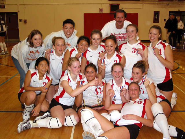 Newport Varsisty Volleyball team photo Nov 2, 2002